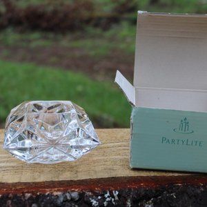 Partylite Crystal Glass Square Votive Holder Tealight Hollywood Glam Decor P0129